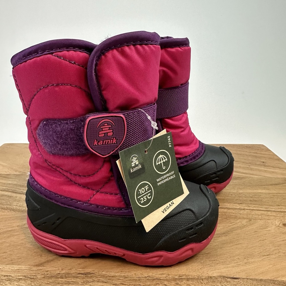 New Kids Kamik Snowbug 5 Insulated Faux Fur Lined Waterproof Snow Boots Size 6 C